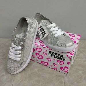 Silver Sequin Converse style Sneaker NWB